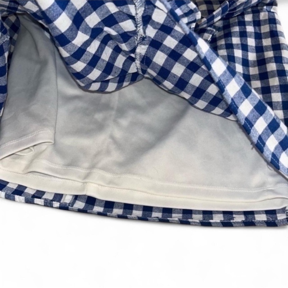 The Impeccable Pig Navy Gingham Mini Skirt - Picture 4 of 6